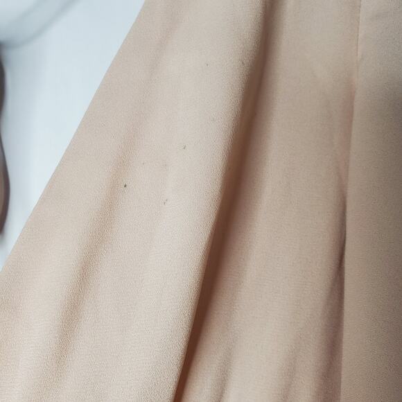 MuMu dress pastel pink feminine flowing dress bridesmaid formal dress cream L - Picture 3 of 10